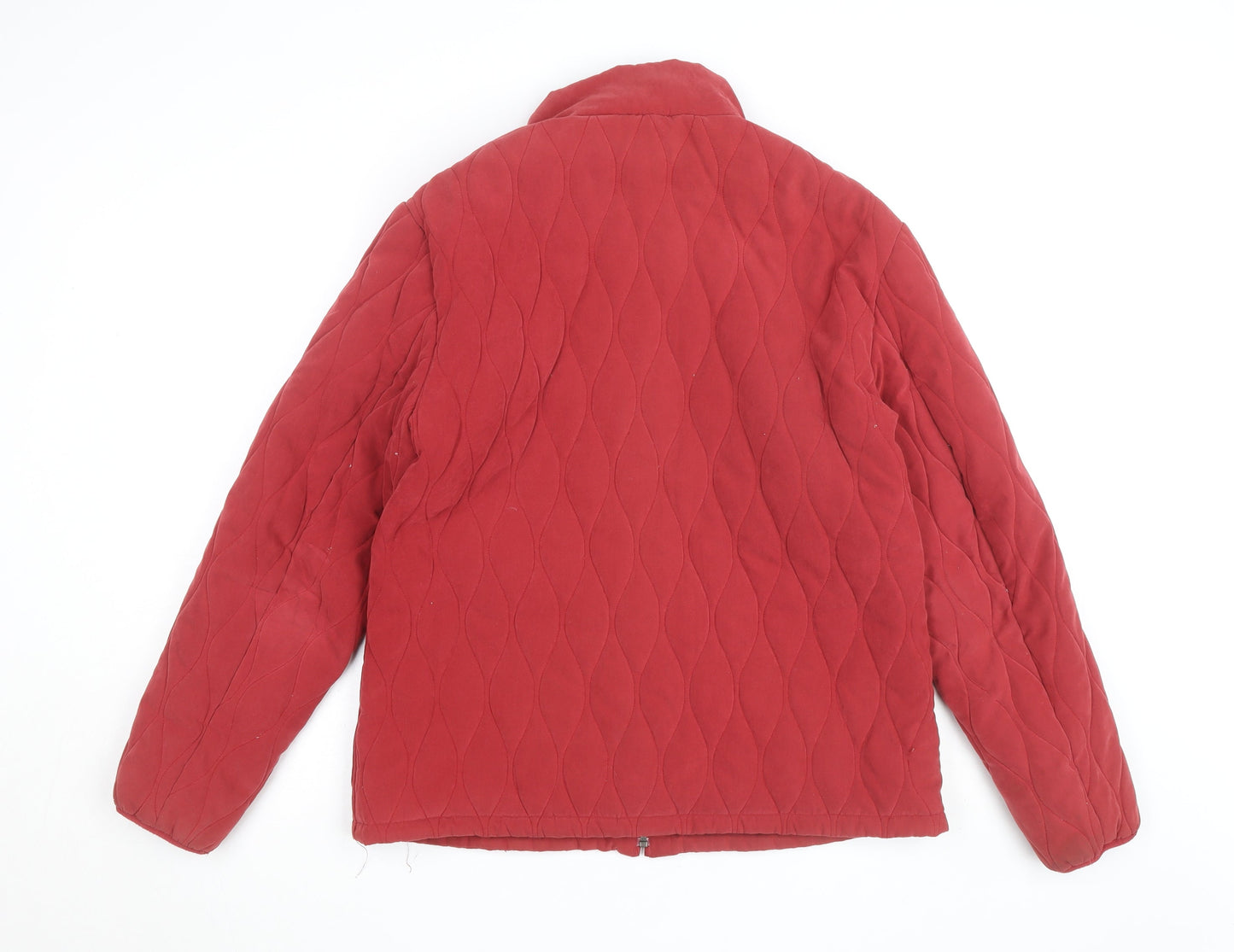 Jack Murphy Womens Red Quilted Mid-Length Jacket Size 18