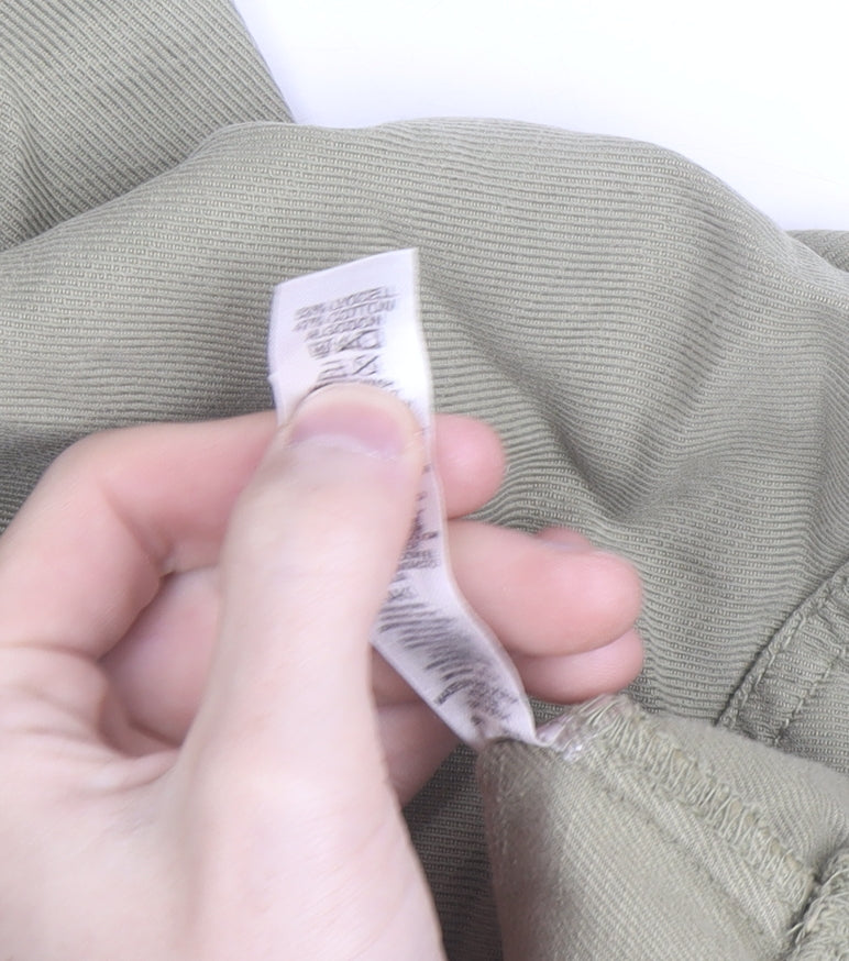 Dunnes Women Beige Cropped Lyocell Elastic Waist Casual Trousers Size 12