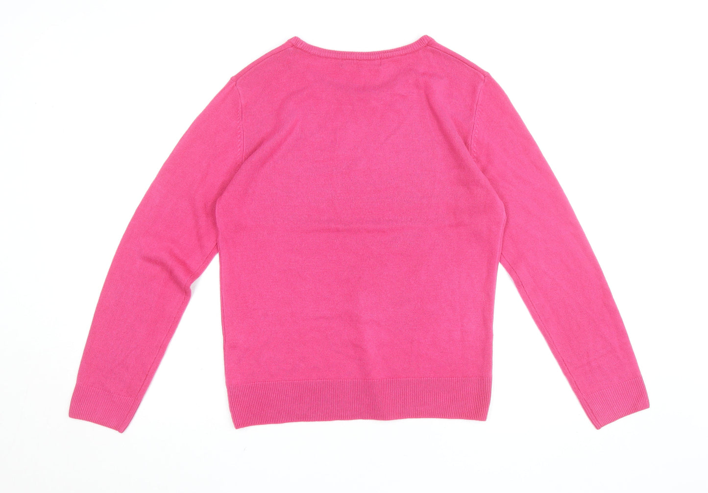 Rowen Avenue Womens Pink Acrylic Crew Neck Pullover Jumper Size M