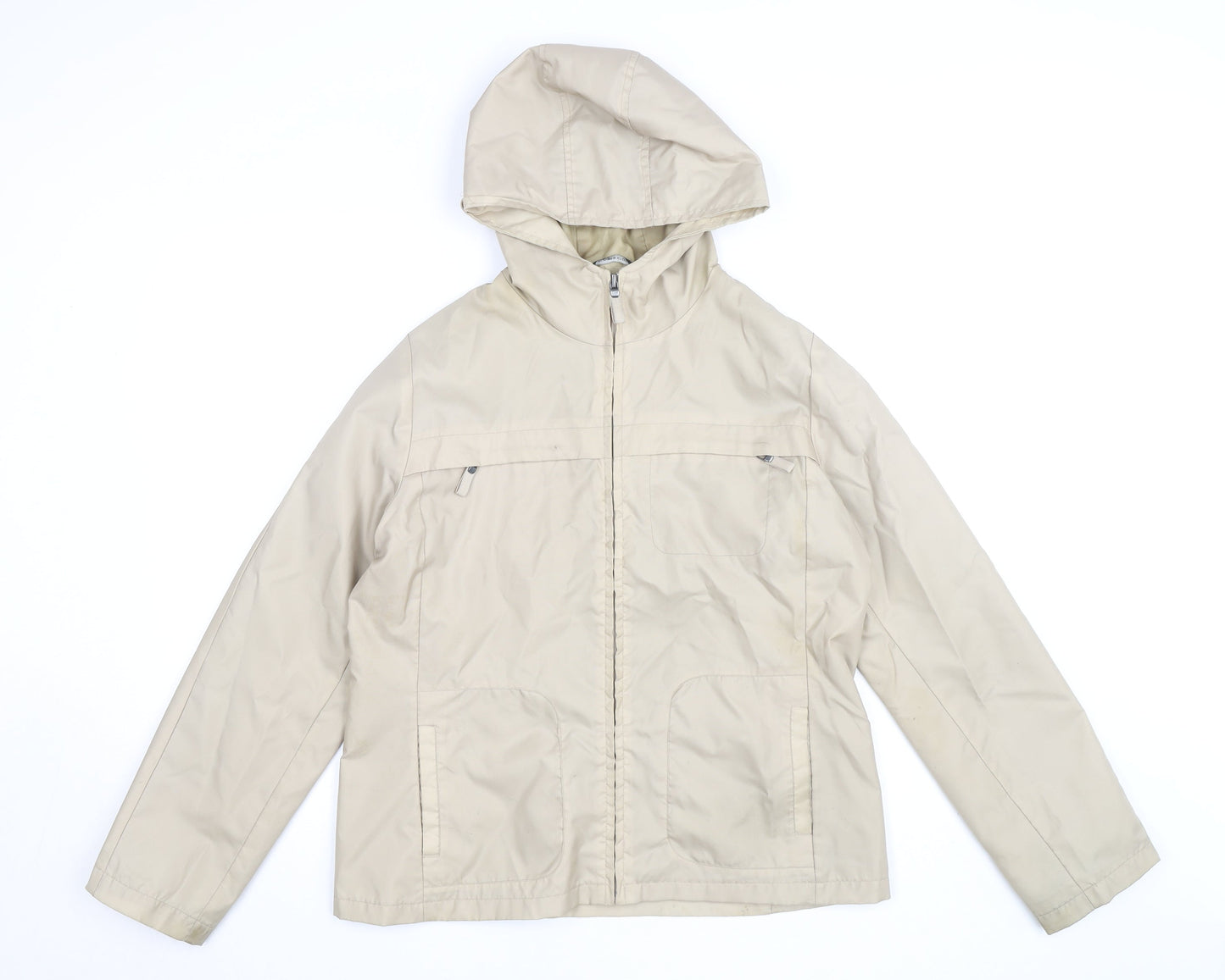 Dunnes Stores Women’s Beige Hooded Rain Jacket Size 12