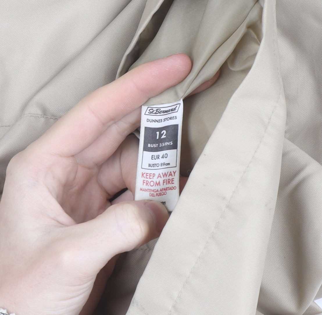 Dunnes Stores Women’s Beige Hooded Rain Jacket Size 12