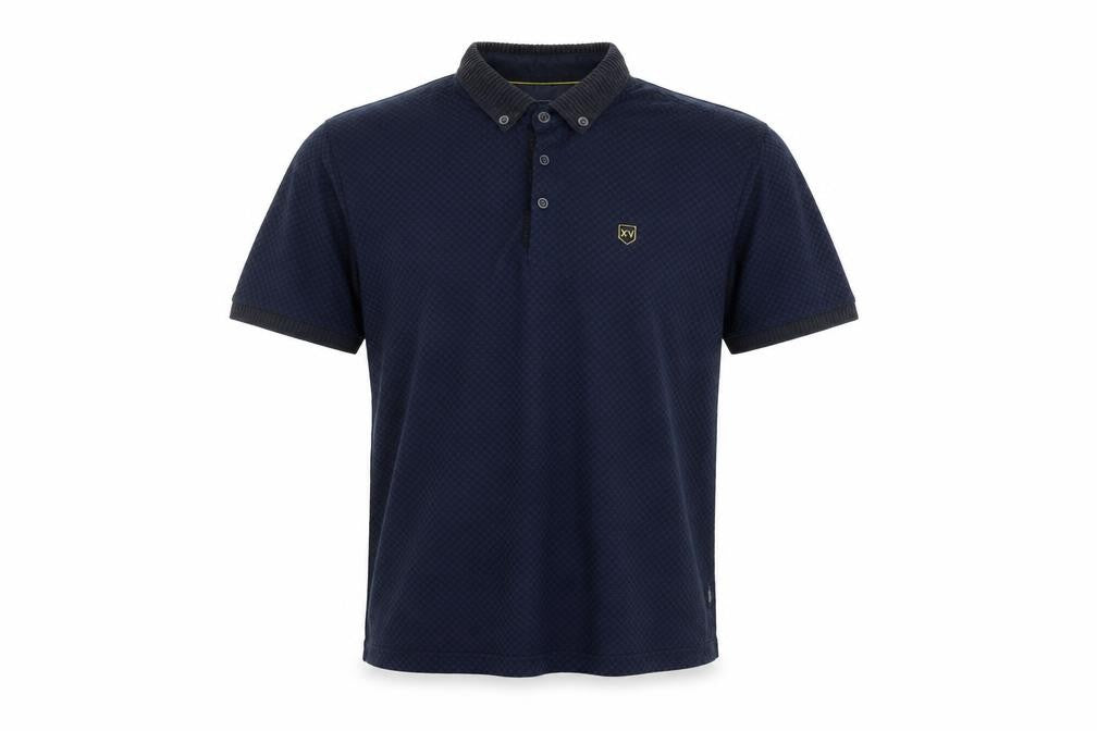XV Kings Men's Blue Check Polo Shirt Size L Button Collar