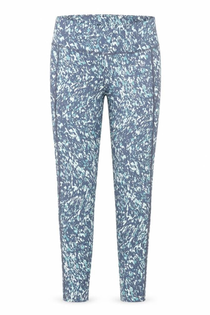 Dunnes Womens Blue Patterned Ankle Leggings Size 10