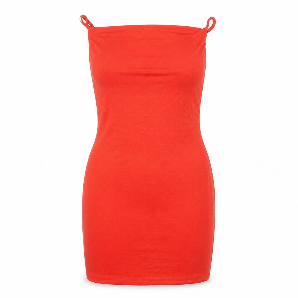 Boohoo Women’s Red Bodycon Strapless Knee Length Dress Size 10