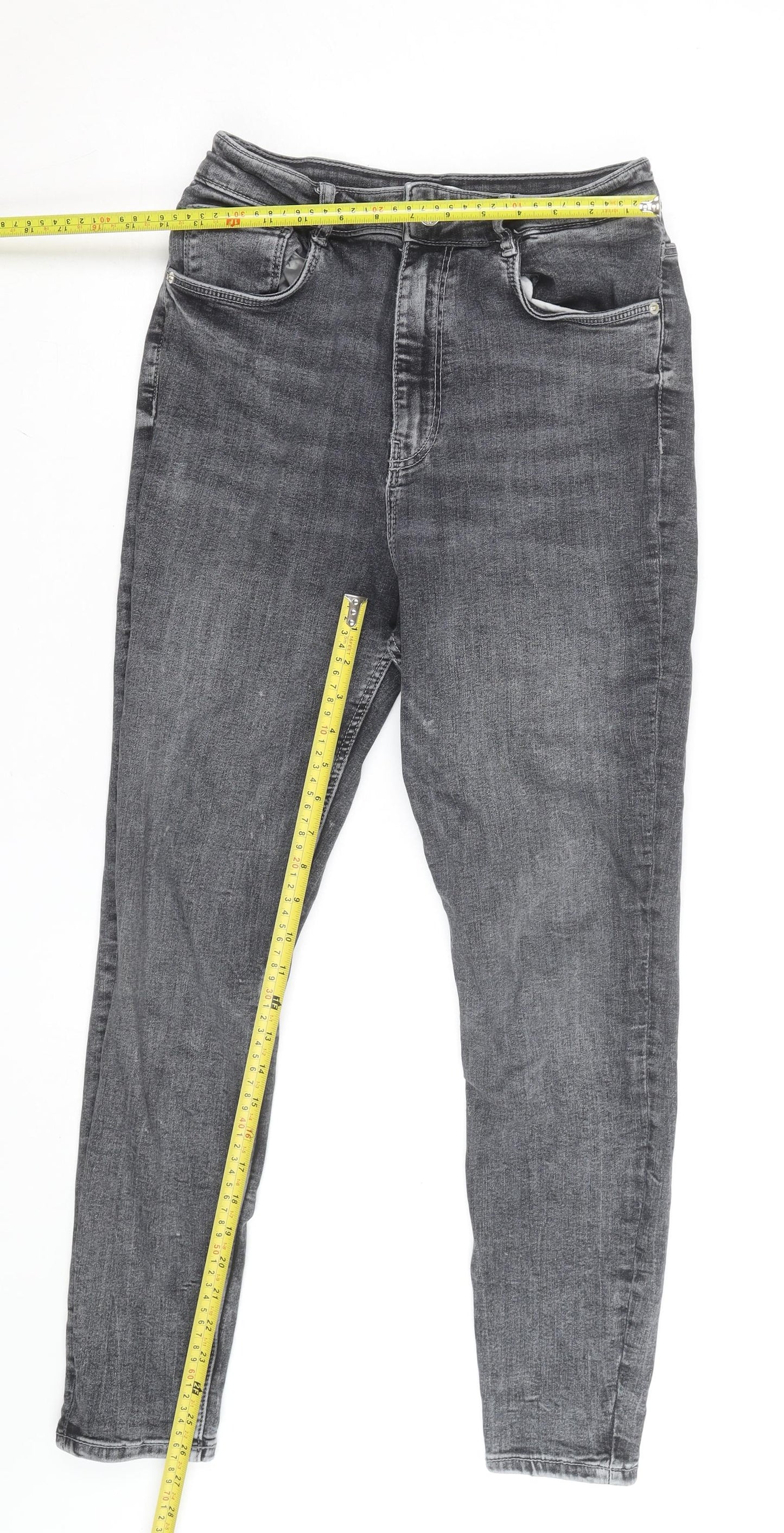 ZARA Women's Grey High Rise Skinny Jeans Size 12