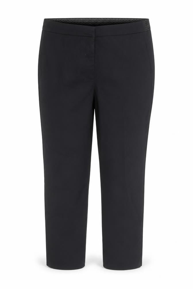 Zara Women Black Cropped Stretch Trousers Size 18