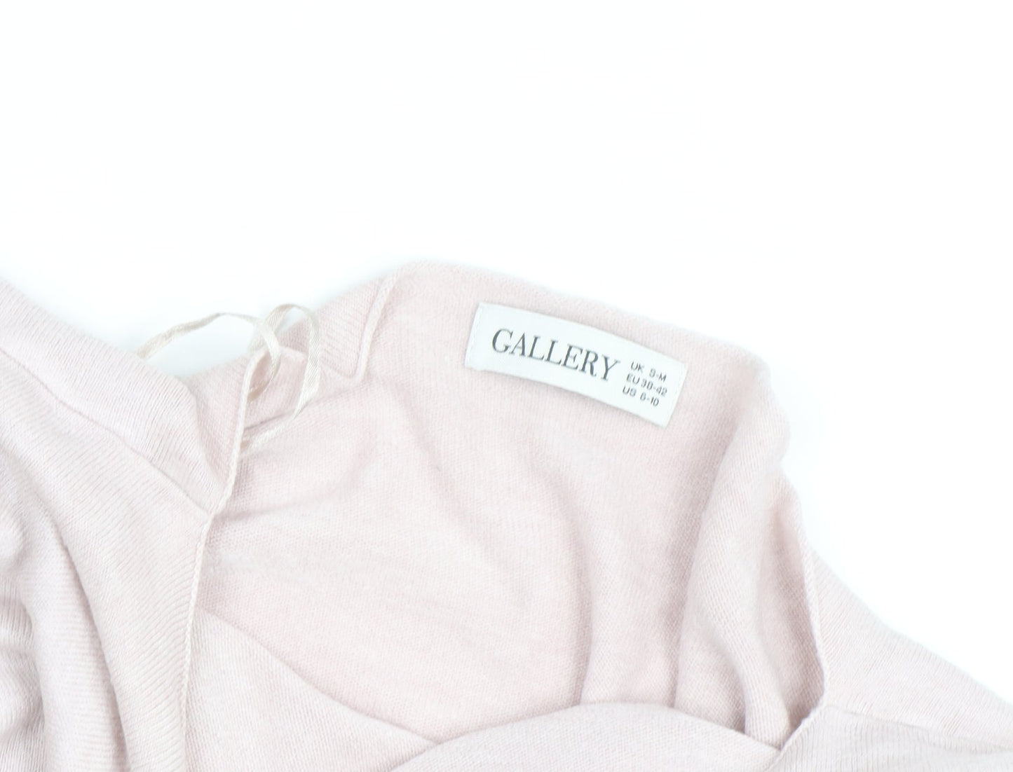Gallery Women's Pink Knit Short Sleeve Blouse Size M