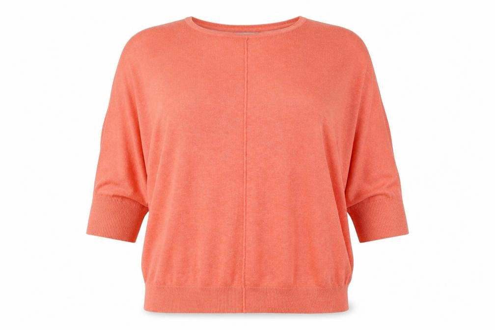 b.young Women’s Pink Knit Relaxed Dolman 3/4 Sleeve Blouse XL
