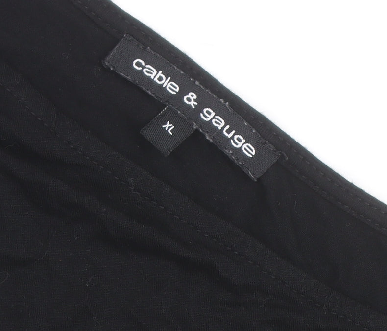 Cable & Gauge Women’s Black One Shoulder Camisole Tank Top XL
