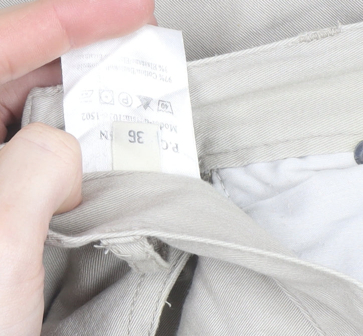 Jensen Women’s Beige Cropped Trousers Size 8 Regular Cotton Blend