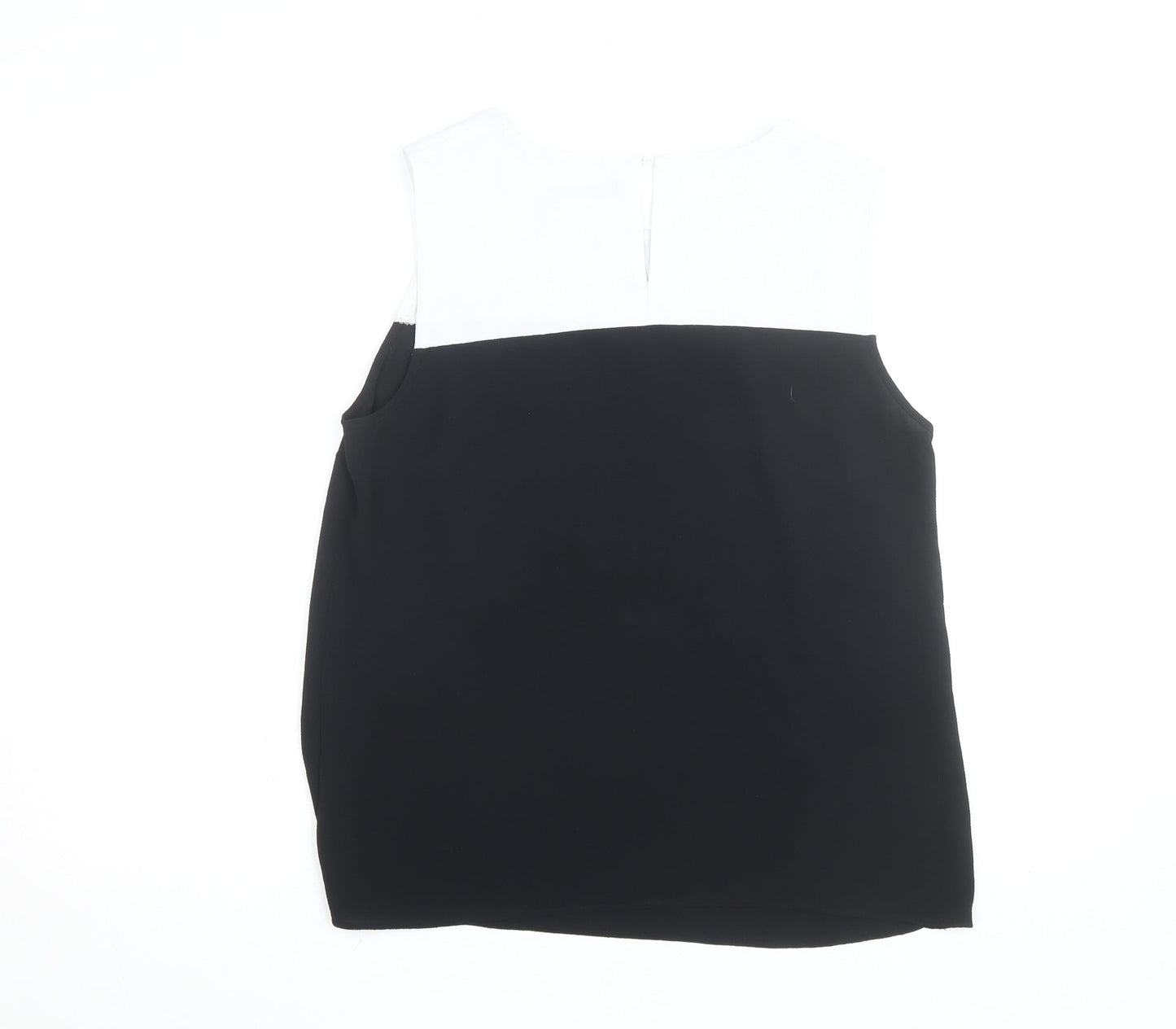 Dunnes Women’s Black White Colourblock Sleeveless Blouse Size 14