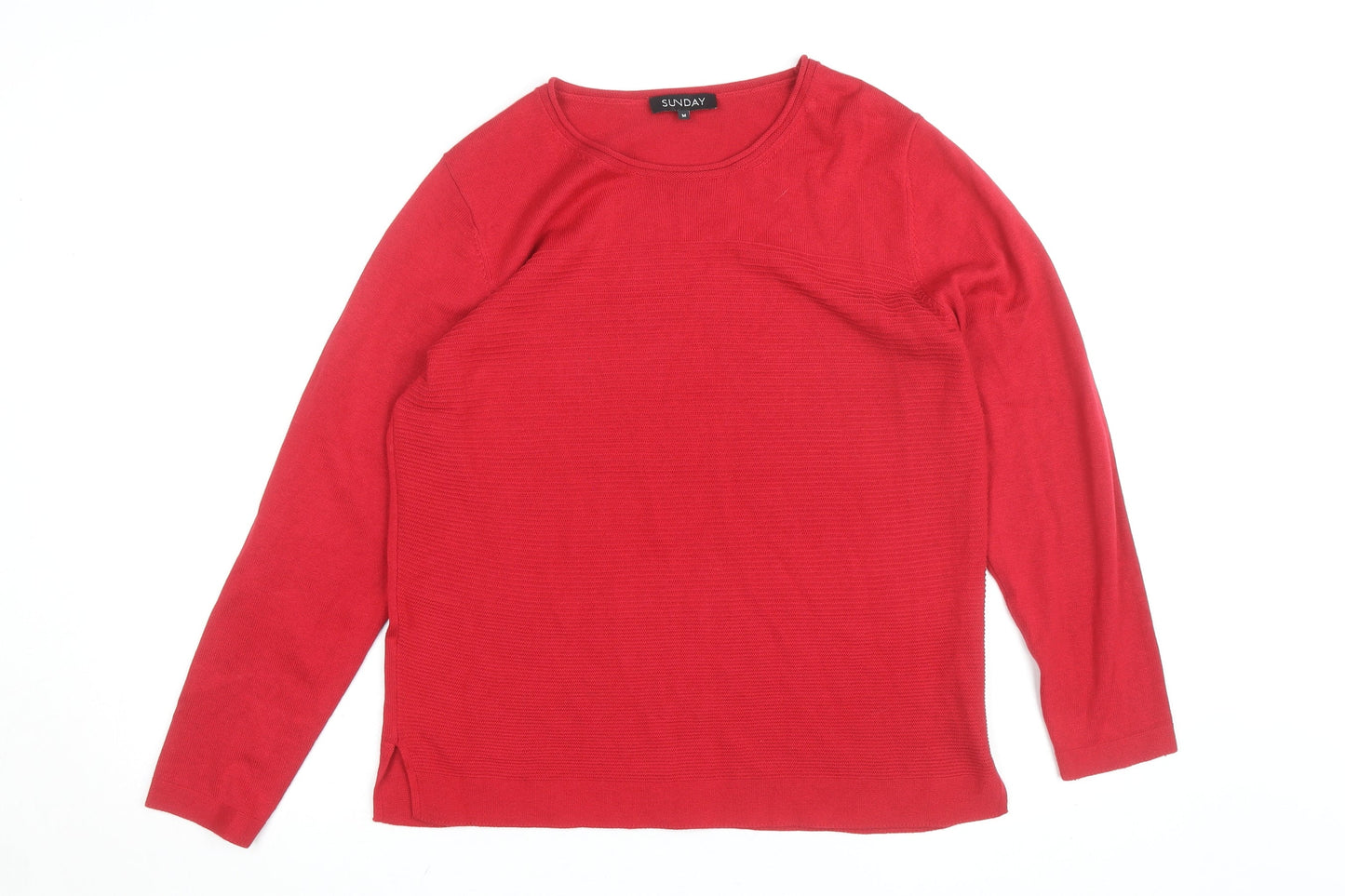 Sunday Men's Red Cotton Blend Long Sleeve Pullover Jumper M