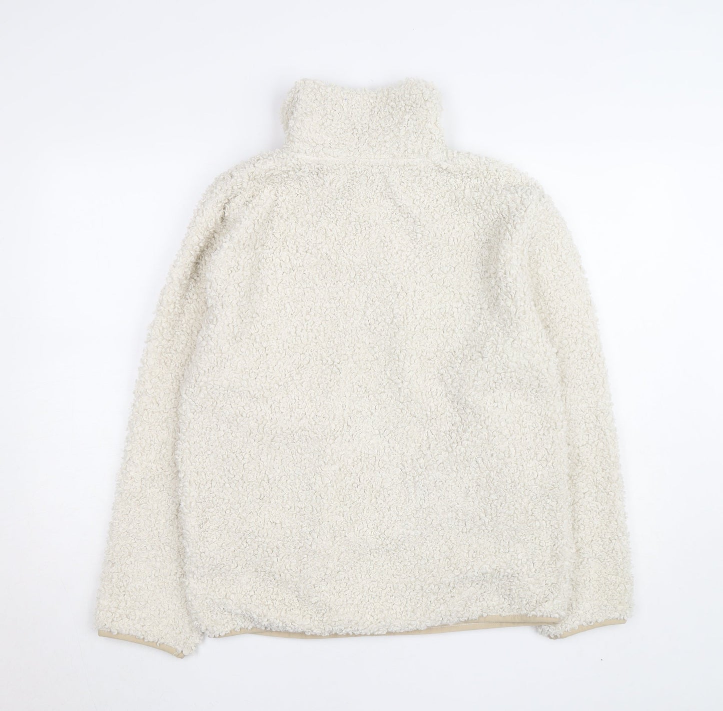 H&M Women’s Ivory Fleece 1/4 Zip Pullover Jumper XS