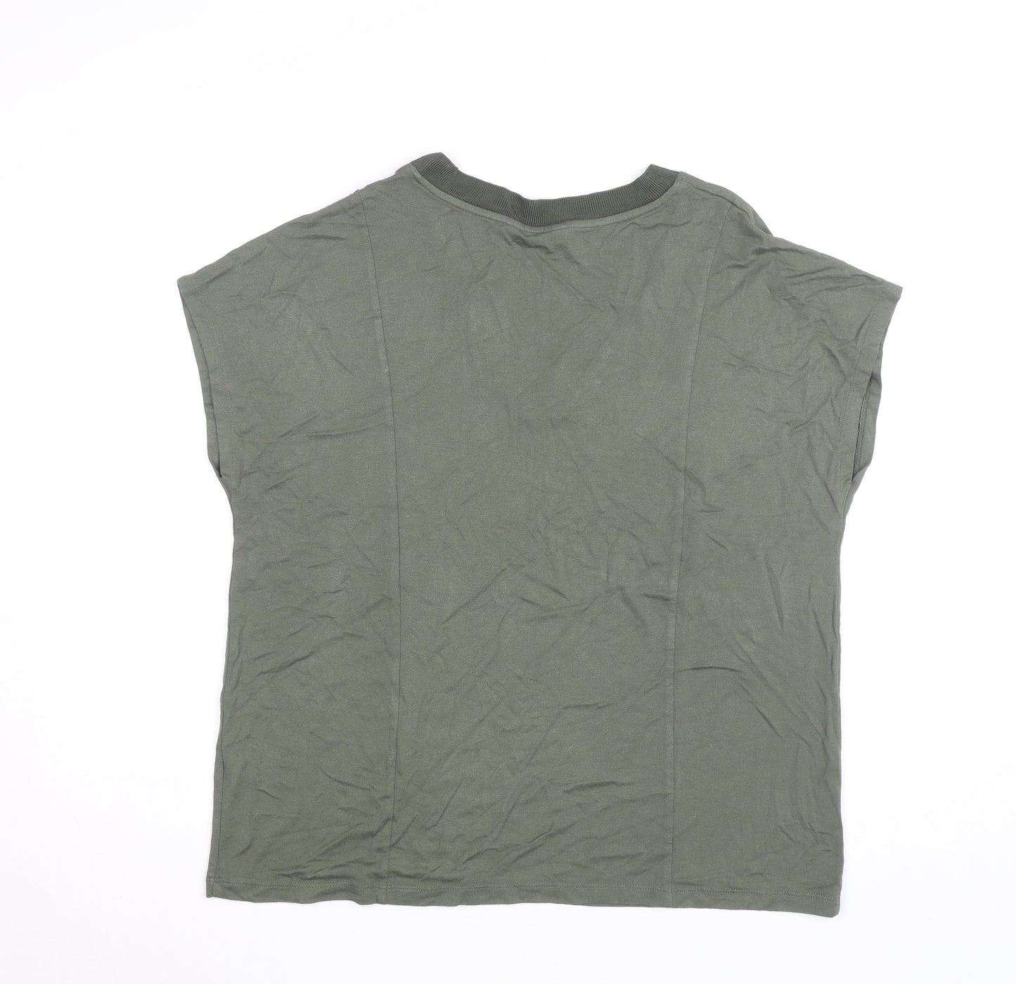 Marks and Spencer Women’s Green V-Neck Jersey T-Shirt Size 16