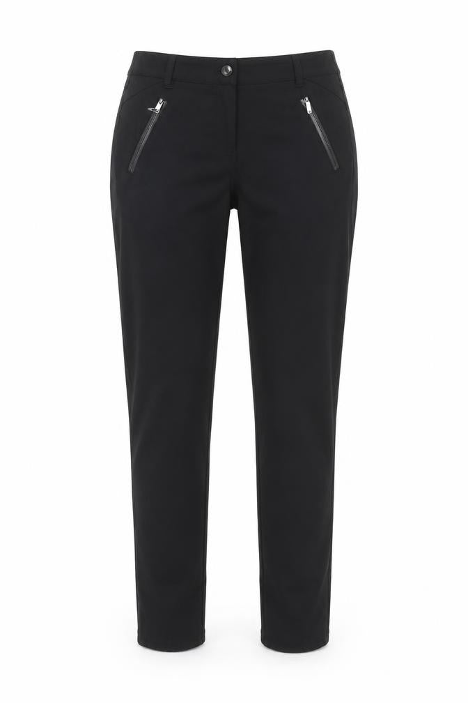 Fransa Women's Black Slim Fit Stretch Trousers Size S