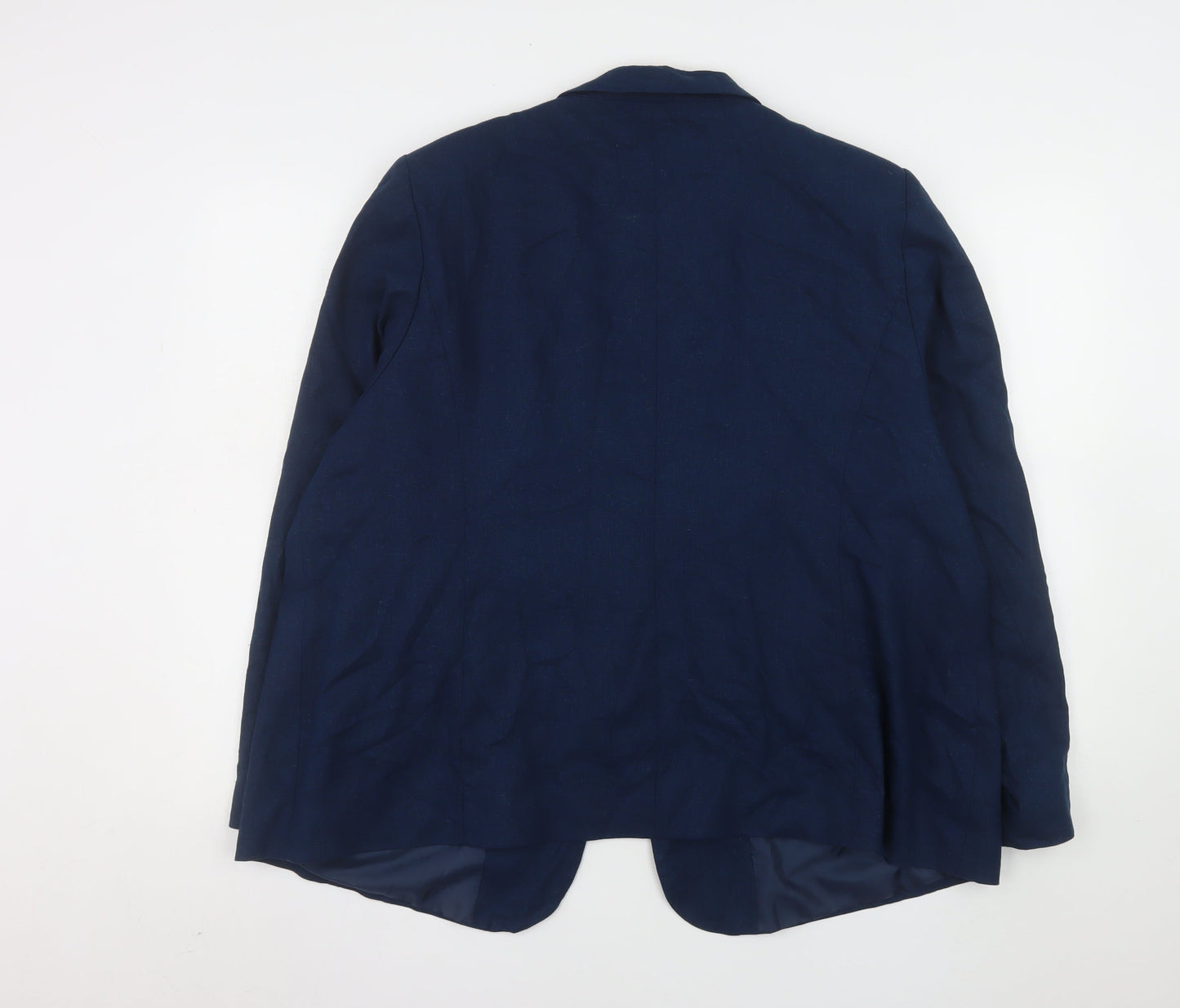 Capsule Women's Blue Linen Blend Single-Breasted Blazer UK 24