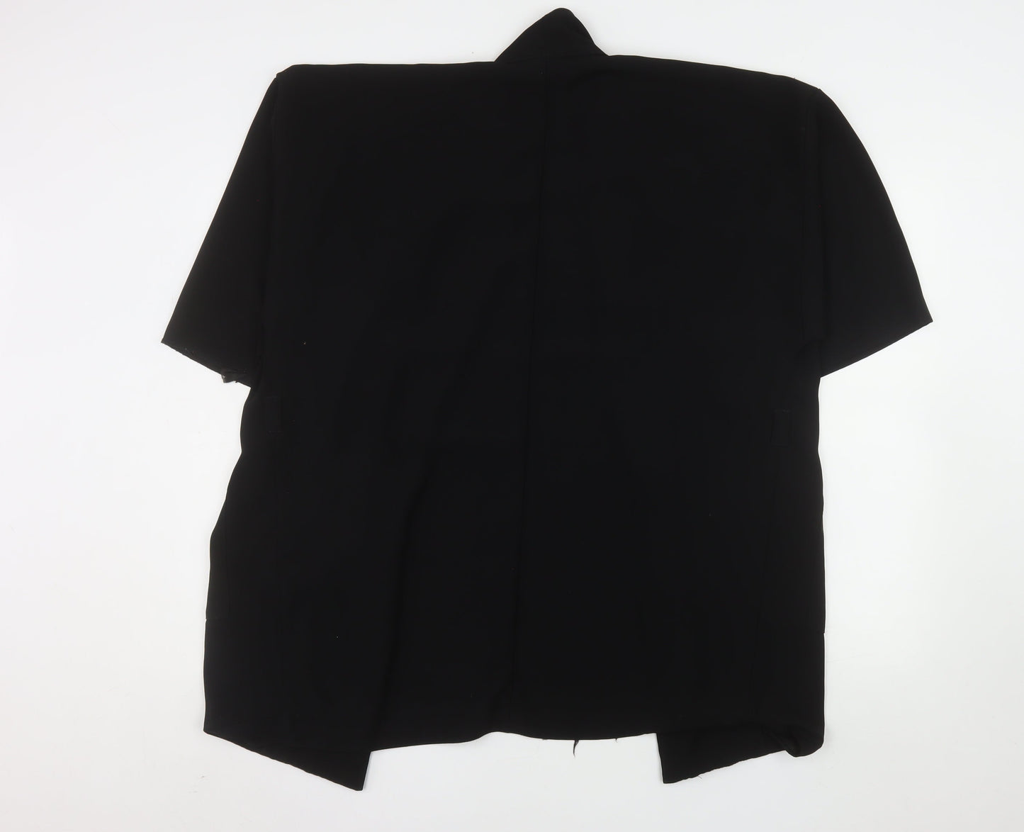 Topshop Women Black Size 12 Short Sleeve Blazer Jacket