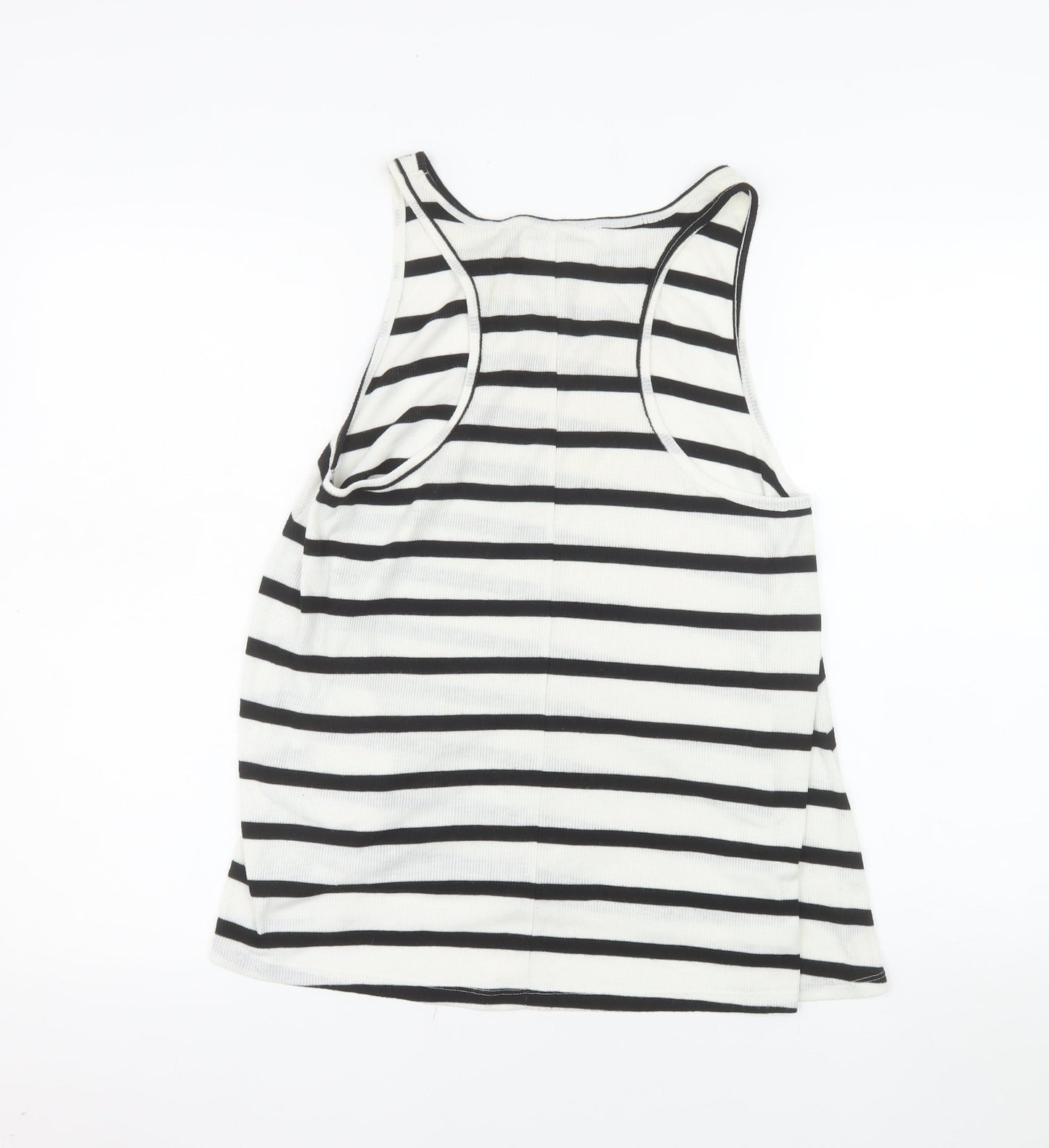 Abercrombie & Fitch Women's Black Striped Tank Top L