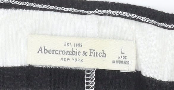 Abercrombie & Fitch Women's Black Striped Tank Top L
