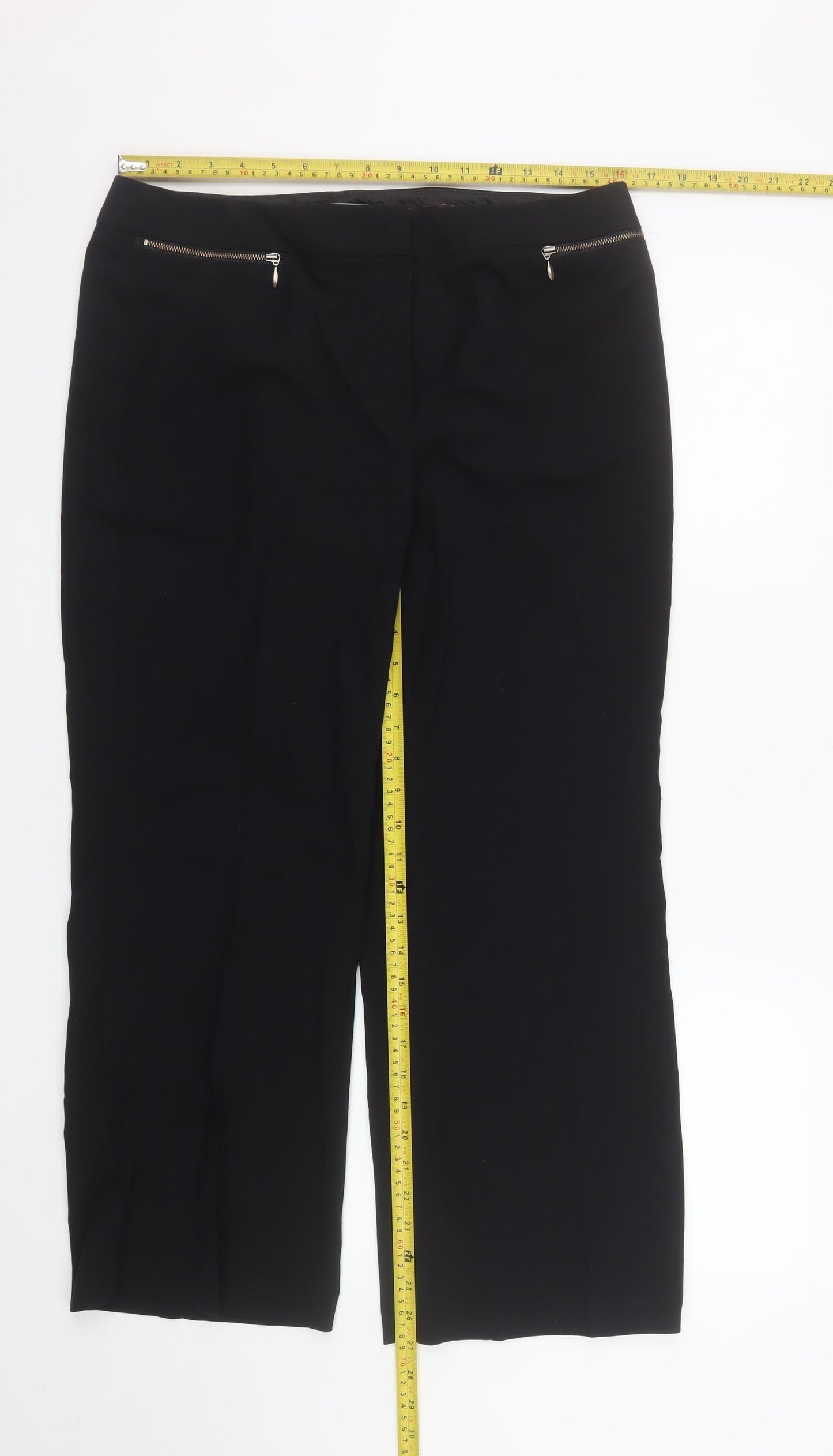 Marks and Spencer Women's Black Size 14 Short Stretch Trousers