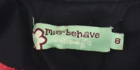 Mis-behave Women’s Black Trench Coat Size 8 Cotton Belted Mid-Length