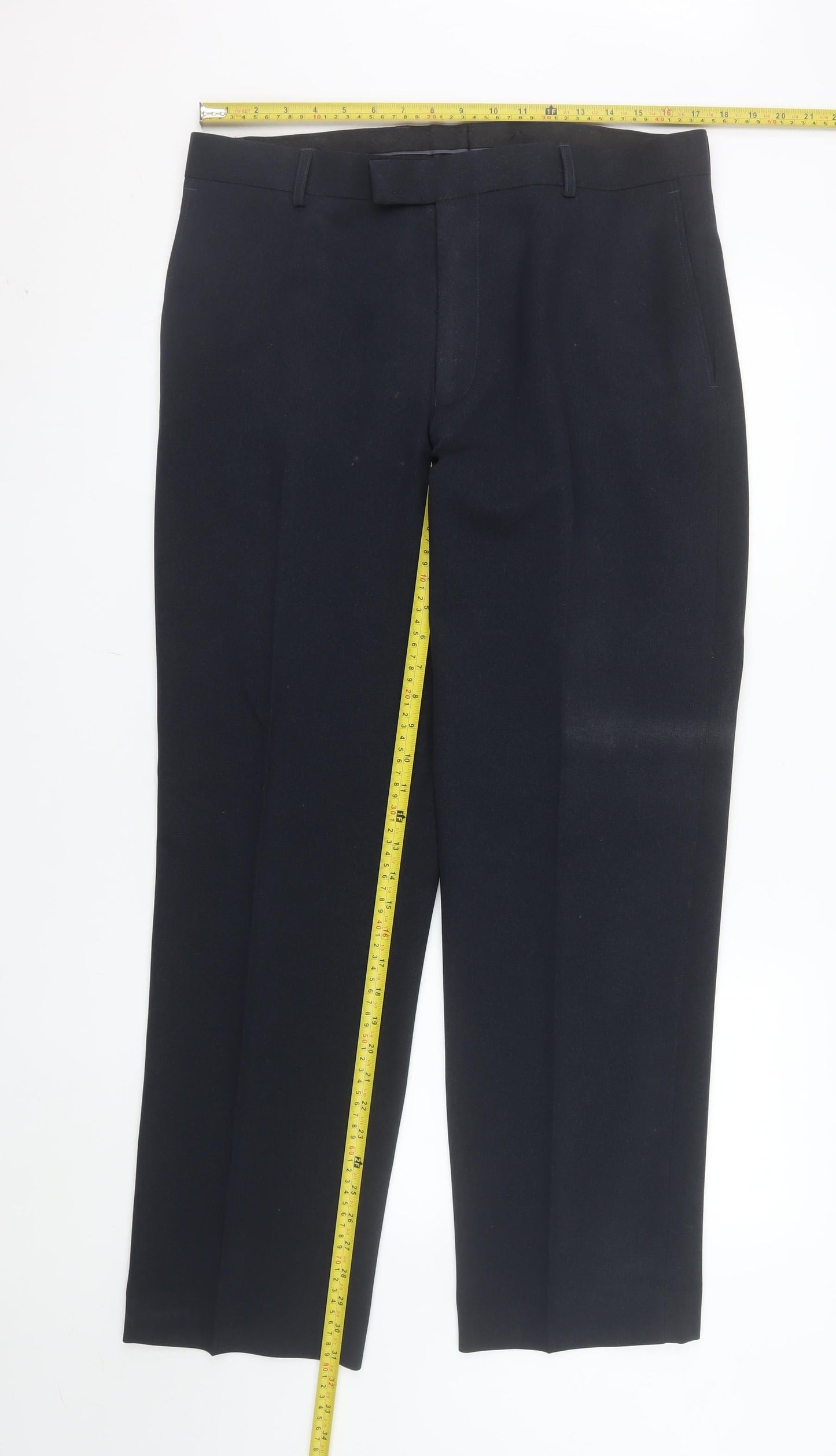 Greenwoods Men's Black Regular Fit Dress Trousers 36in Waist