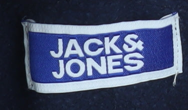 Jack & Jones Boys Blue Pullover Hoodie Size 164 Graphic Print Logo Sweatshirt