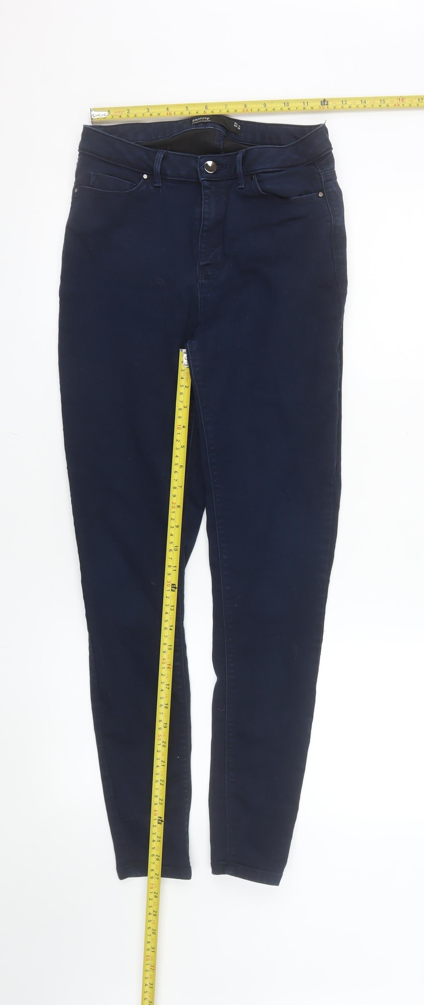 Dunnes Stores Women’s Blue Skinny Jeans Size 10 Mid Rise Stretch Denim