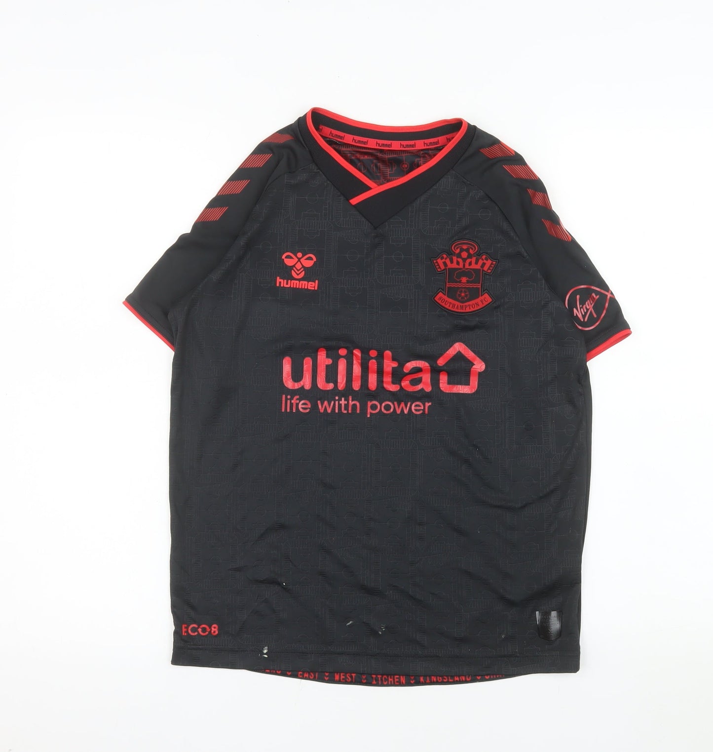 Hummel Boys Black Southampton FC Football Jersey Shirt 14 Years