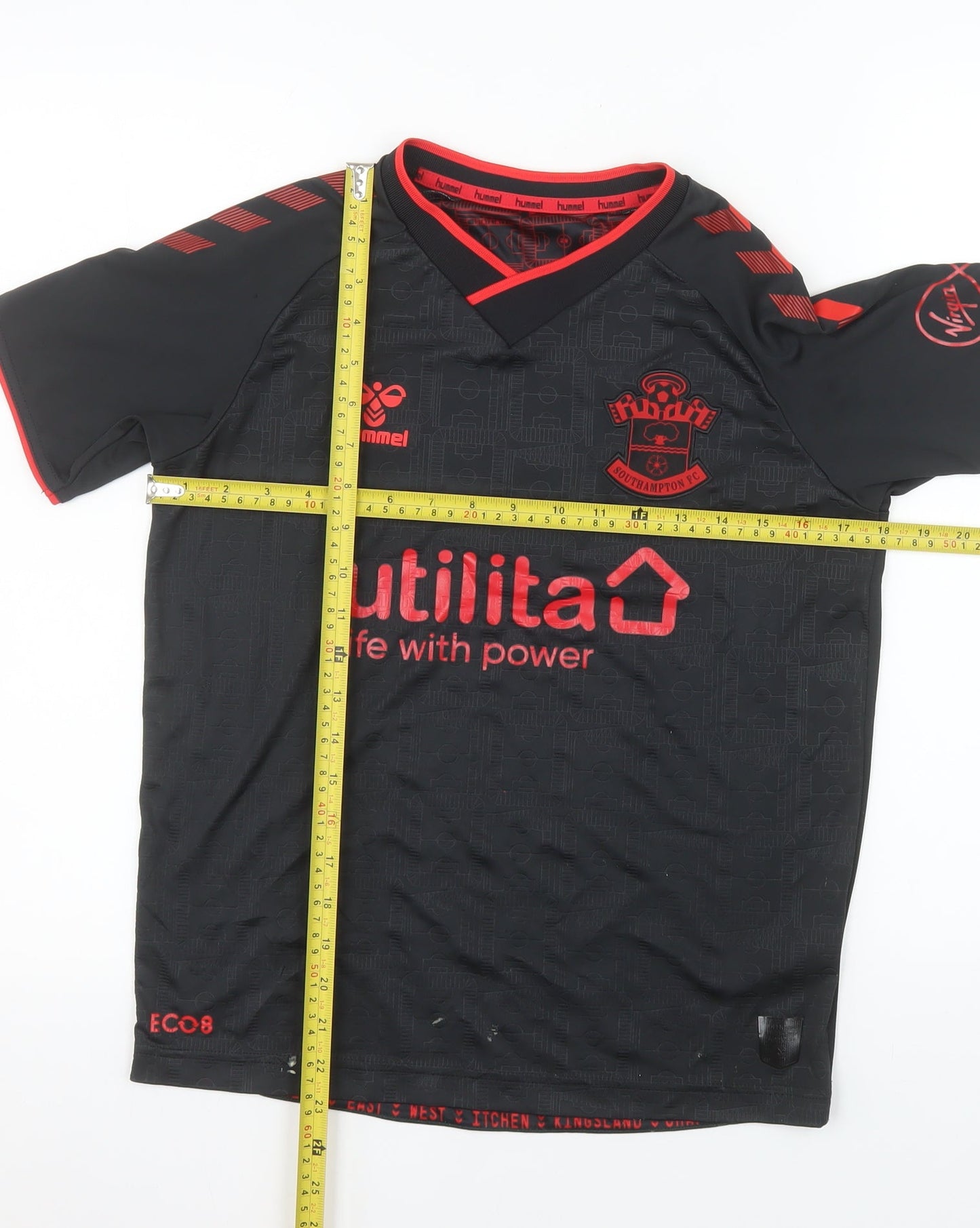 Hummel Boys Black Southampton FC Football Jersey Shirt 14 Years