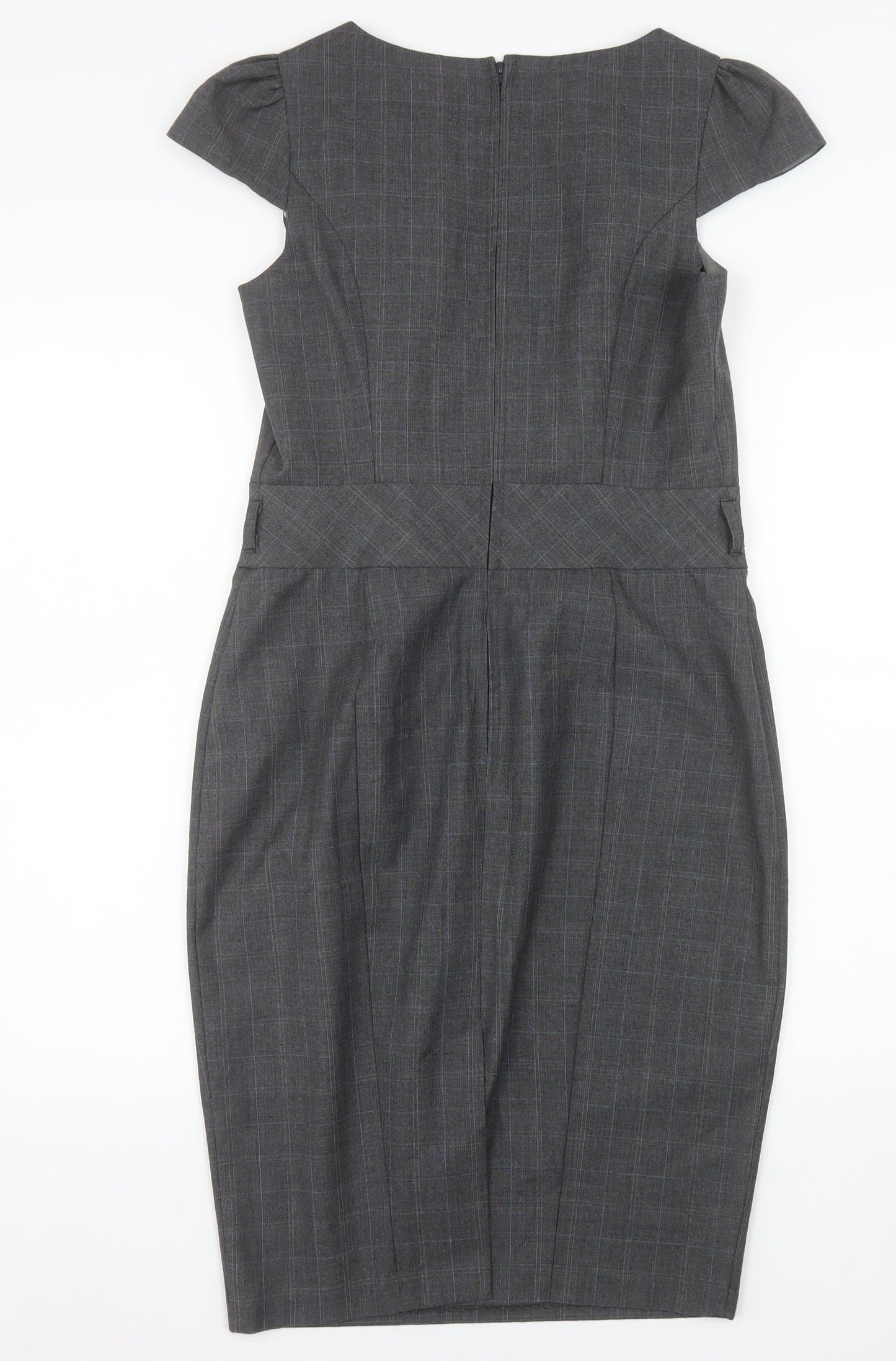 New Look Women’s Grey Check Sheath Work Dress Size 10