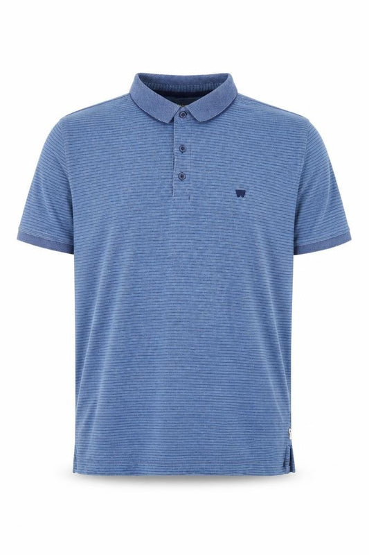 Wrangler Men's Blue Striped Cotton Stretch Polo Shirt XL