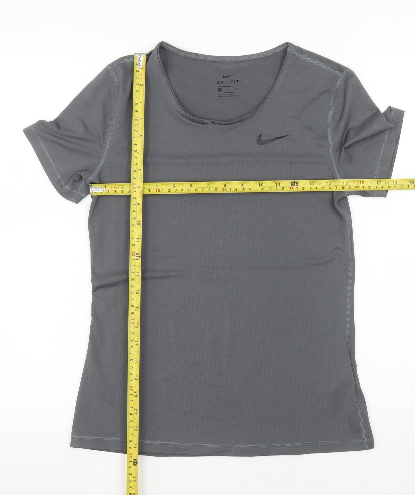 Nike Women's Grey Dri-Fit Slim Fit Active T-Shirt Size S