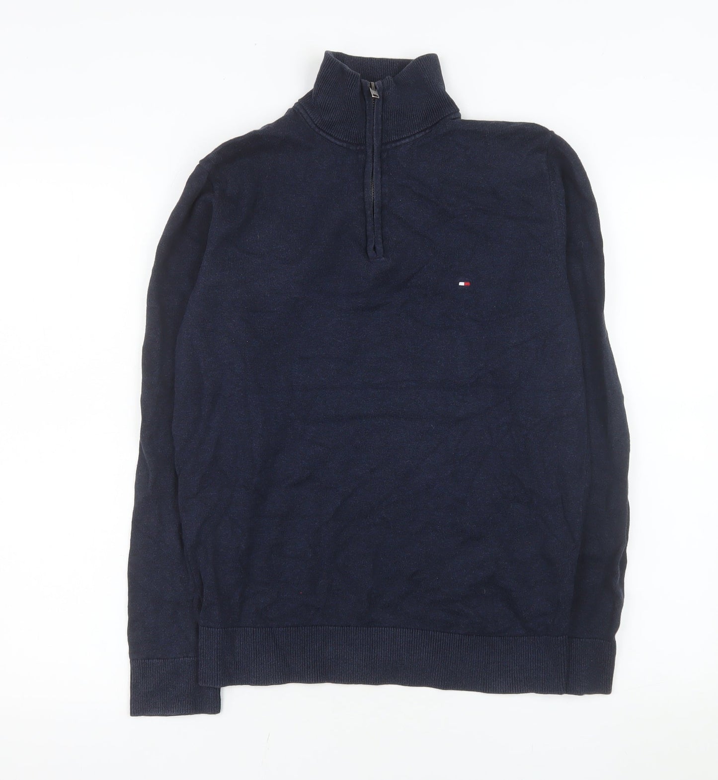 Tommy Hilfiger Men’s Blue 1/2 Zip Cotton Knit Sweatshirt S