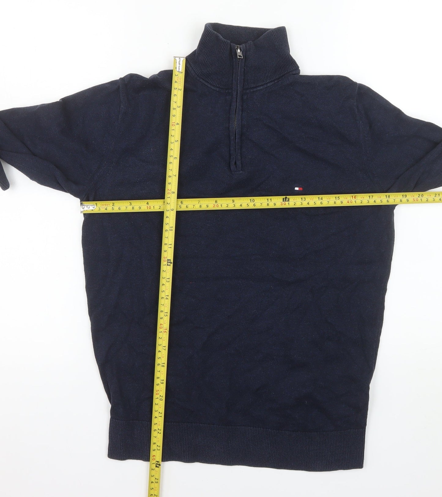 Tommy Hilfiger Men’s Blue 1/2 Zip Cotton Knit Sweatshirt S