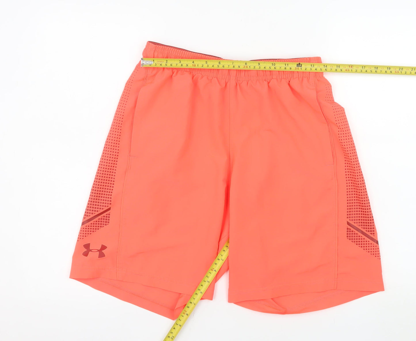 Under Armour Men's Orange HeatGear Athletic Shorts Medium Quick Dry
