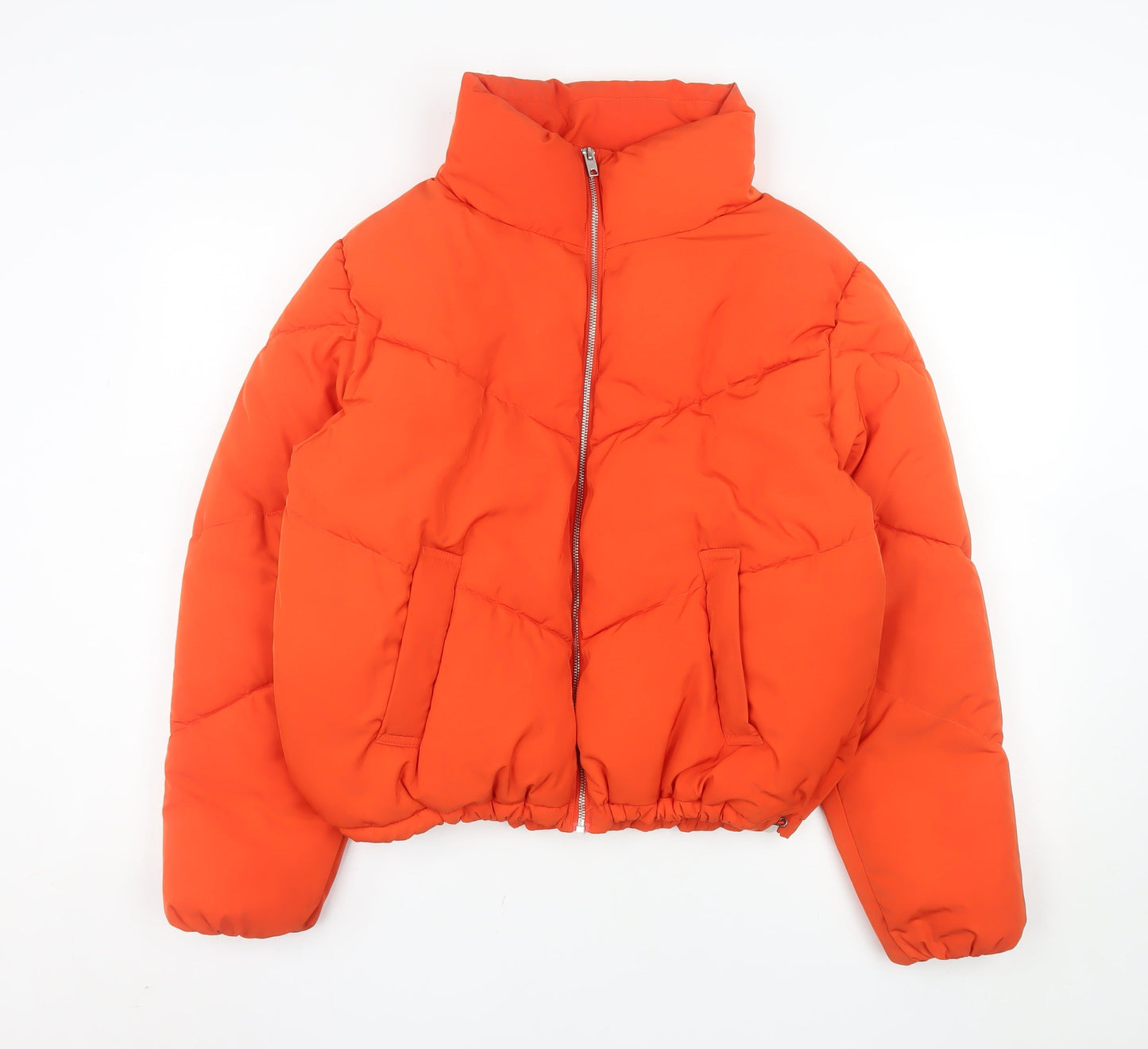 H&M Women’s Orange Cropped Puffer Jacket Size S
