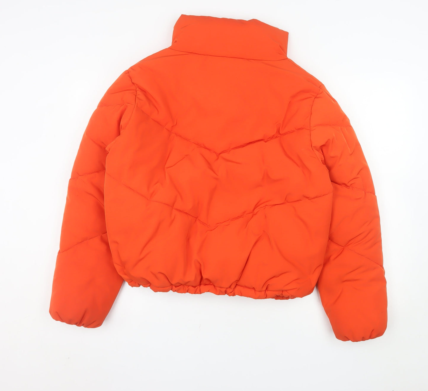 H&M Women’s Orange Cropped Puffer Jacket Size S
