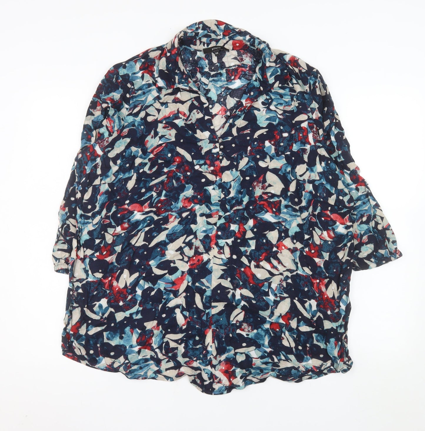 Bonita Womens Multicoloured Floral Viscose Tunic Blouse Size 18