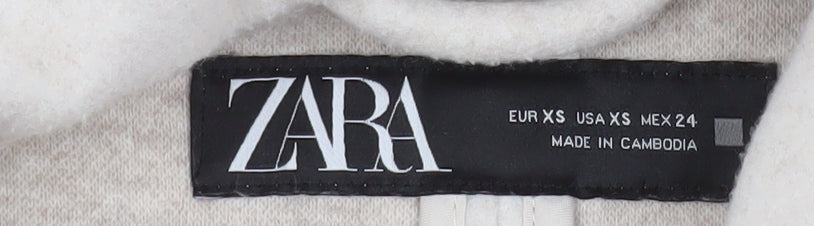 Zara Women Ivory Wool Blend Hooded Belted Coatigan XS