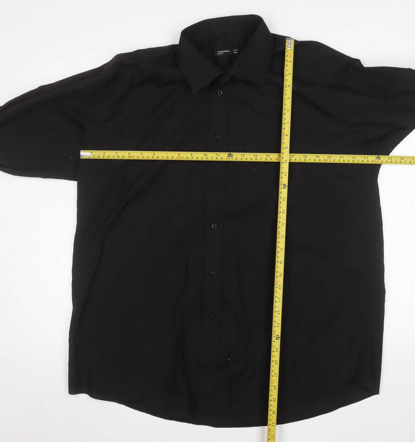 Cedarwood State Men's Black 17.5in Long Sleeve Button-Up Shirt