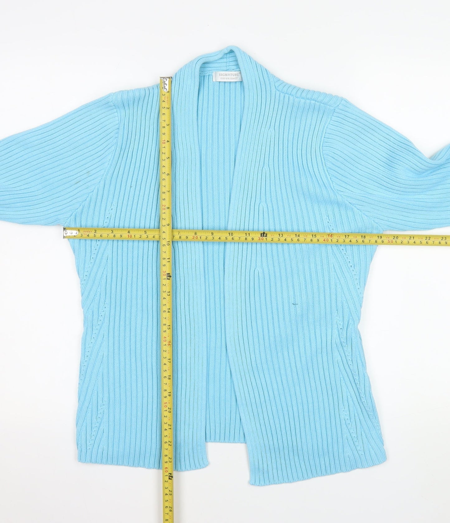 Signature Experience Women's Blue Open Knit Cardigan M