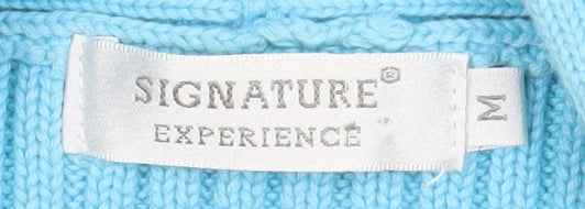 Signature Experience Women's Blue Open Knit Cardigan M