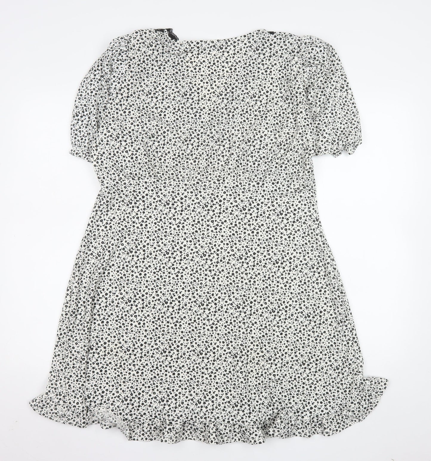 Dunnes Stores Women's White Floral Lace Trim Fit & Flare Dress Size 18