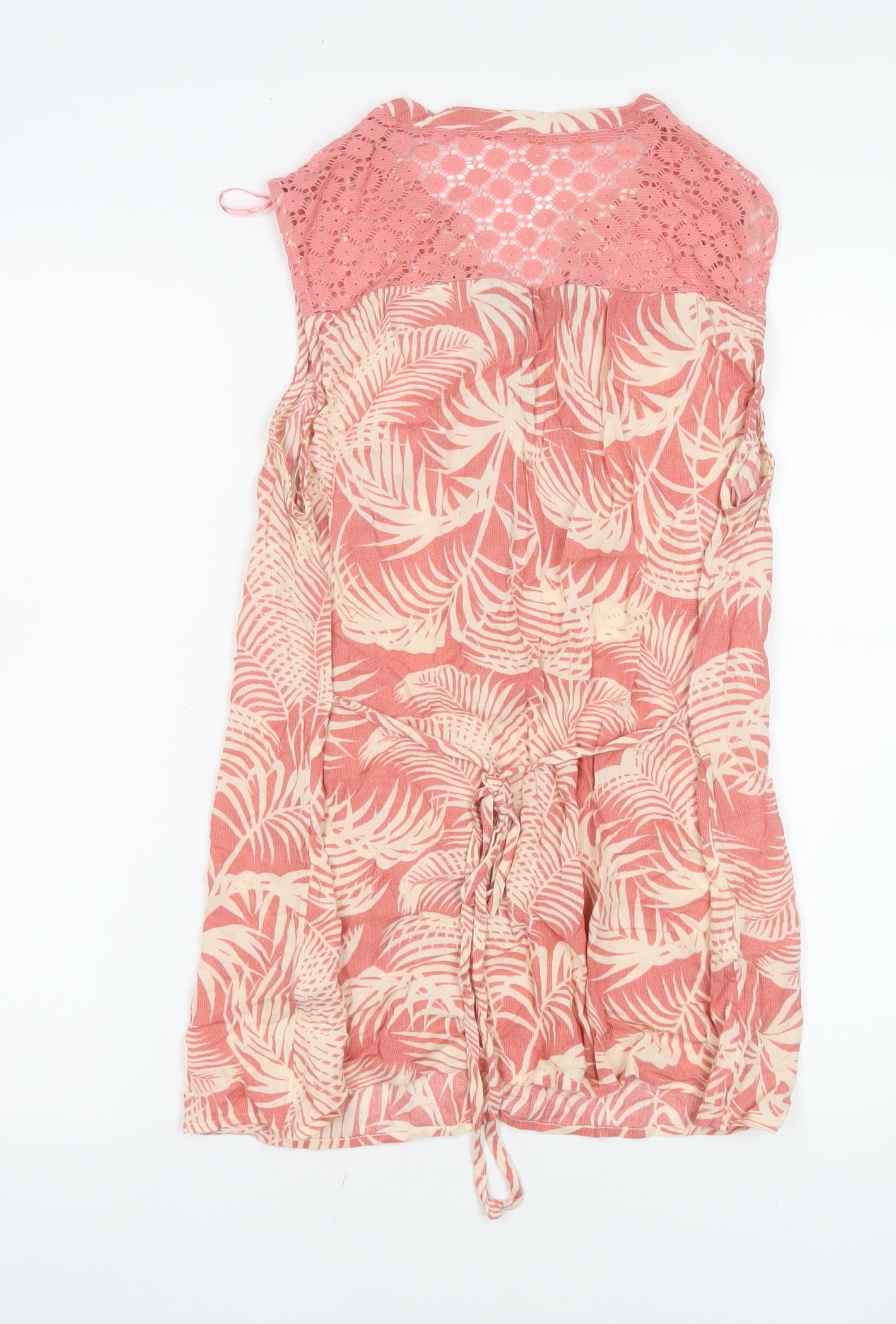 Maine New England Women's Pink Tropical Sleeveless Tunic Blouse Size 14