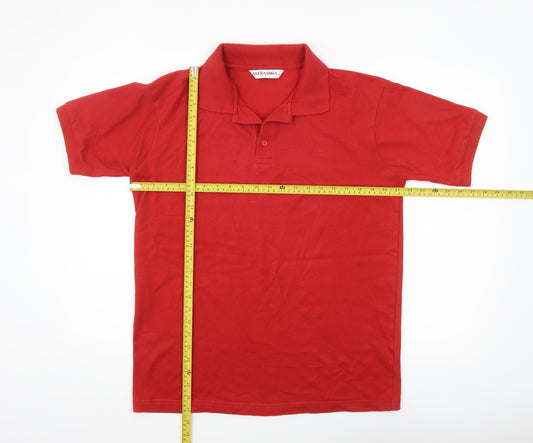 Alexandra Men's Red Cotton Blend Workwear Polo Shirt Size L