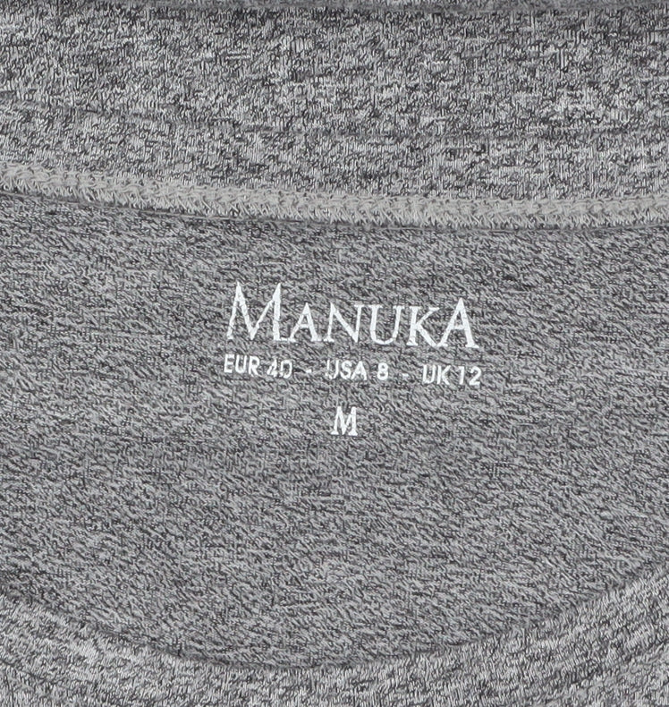 Manuka Women's Grey Crew Neck Heart Print T-Shirt UK 12
