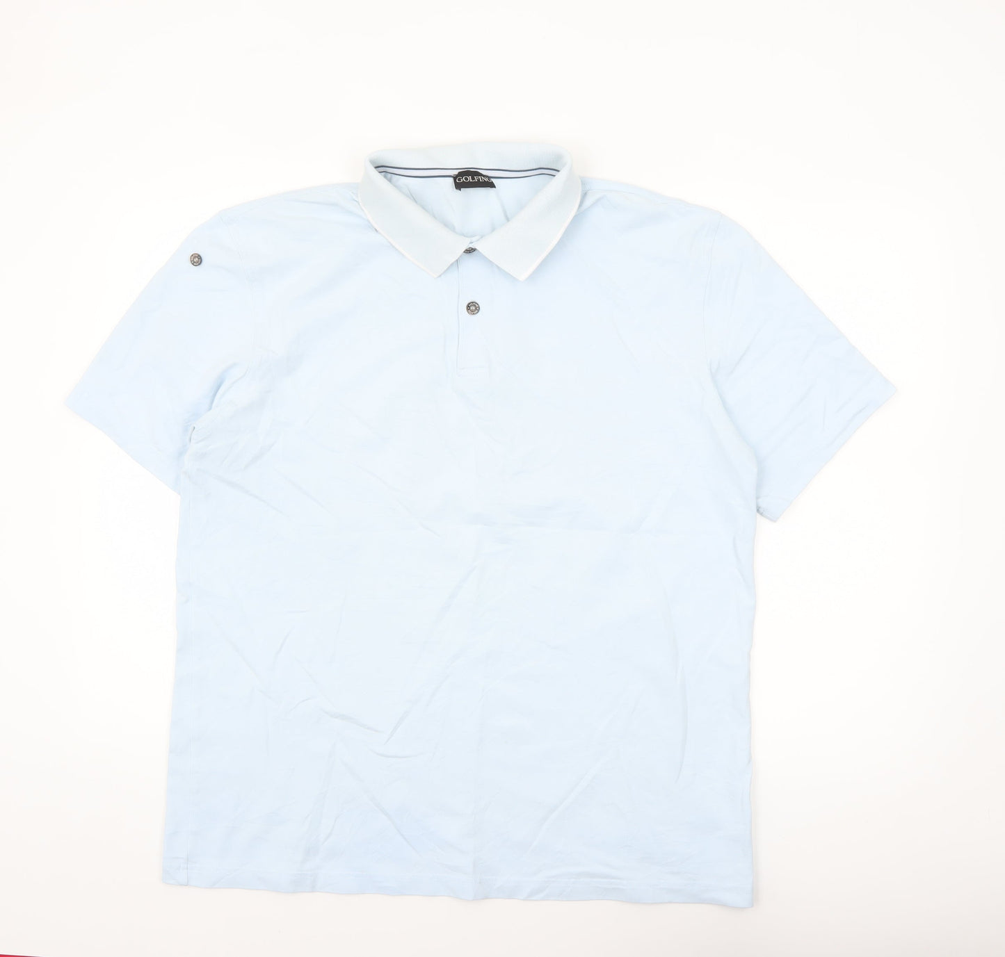 Golfino Men's Blue XL Short Sleeve Polo Shirt Cotton Blend