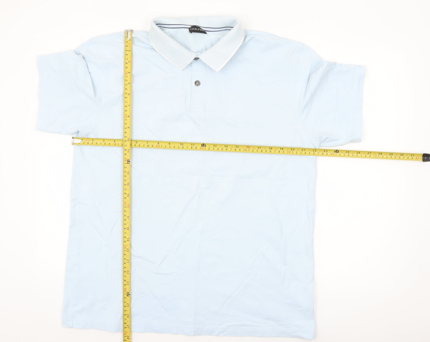 Golfino Men's Blue XL Short Sleeve Polo Shirt Cotton Blend