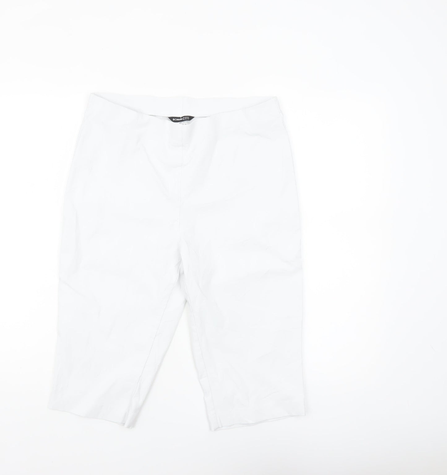 Roman Women’s White Bermuda Stretch Shorts Size 16